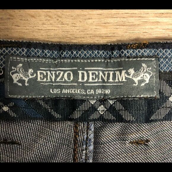 Enzo Denim Black Jeans, Size 38, missing button - Picture 4 of 10